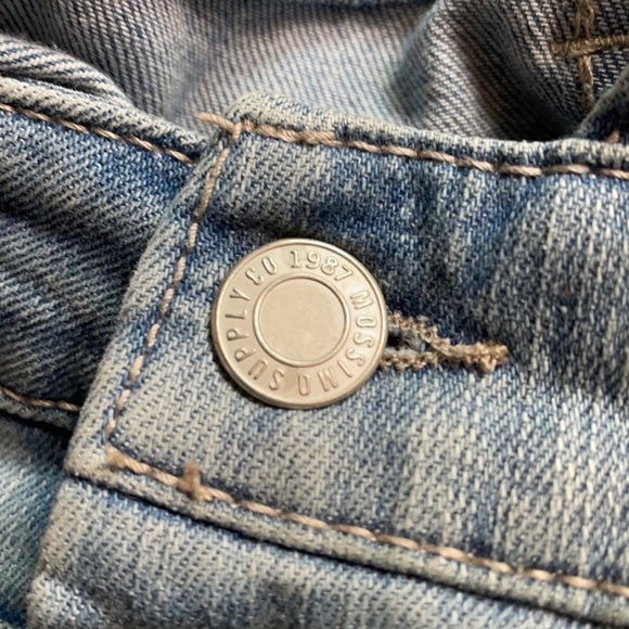 Mossimo Supply Co. Light Blue Distressed Women Jeans Overalls - Picture 5 of 11